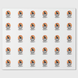 Best Cat Aunt Ever Vintage Sunset Cat Shirt Design Wrapping Paper