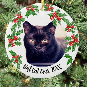 Best Cat Christmas or Pet Memorial  Ceramic Ornament
