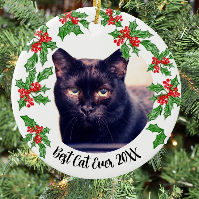 Best Cat Christmas or Pet Memorial  Ceramic Ornament (Creator Uploaded)