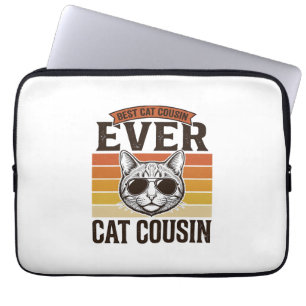 Best Cat Cousin Ever Vintage Cat Shirt Design_1 Laptop Sleeve
