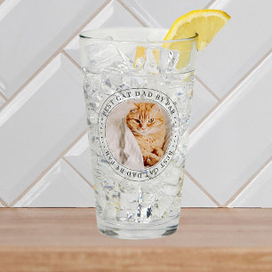 Best Cat Dad By Par Classic Simple Photo Glass