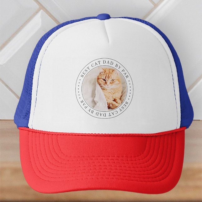 Best Cat Dad By Par Classic Simple Photo Trucker Hat (Creator Uploaded)