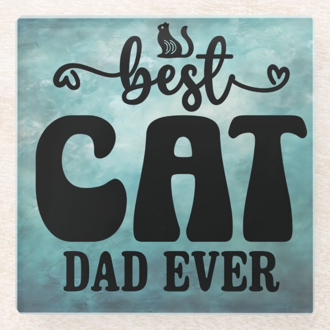Best Cat Dad Coaster (Front)