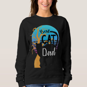 Best Cat Dad Dads Halloween Black Cat Sweatshirt