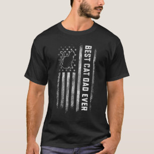 Best Cat Dad Ever American Flag Daddy Father s Day T-Shirt