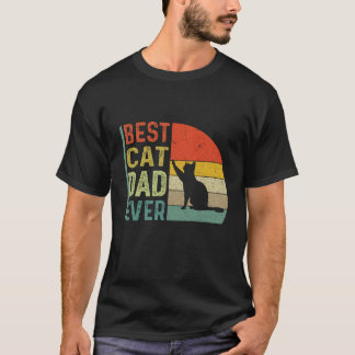 Best Cat Dad Ever American Flag Daddy Father's Day T-Shirt