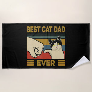 Best Cat Dad Ever Beach Towel