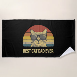 Best Cat Dad Ever Beach Towel