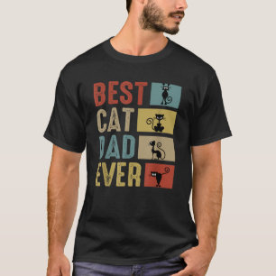 Best Cat Dad Ever Black Cat Retro Father's Day T-Shirt