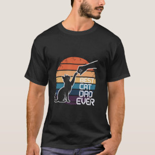 Best Cat Dad Ever Bump Fist Daddy Retro Funny Vint T-Shirt
