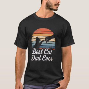 Best Cat Dad Ever Bump Fist Daddy Vintage Funny Ca T-Shirt