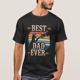 Best Cat Dad Ever Bump Fist Retro Funny Cat Daddy T-Shirt