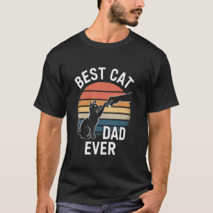 Best Cat Dad Ever Bump Fist Vintage Cat Funny Dadd T-Shirt