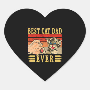 Best Cat Dad Ever Cat Dad Fathers Day Birthday Heart Sticker