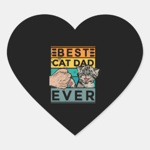 Best Cat Dad Ever Cat Dad Fathers Day Birthday Heart Sticker