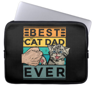 Best Cat Dad Ever Cat Dad Fathers Day Birthday Laptop Sleeve