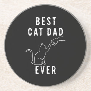 Best Cat Dad Ever Cat Daddy Paw Fist Bump Meow Coaster