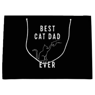 Best Cat Dad Ever Cat Daddy Paw Fist Bump Meow Large Gift Bag