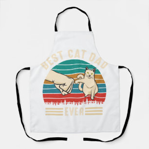 Best Cat Dad Ever Cat Fist Vintage Men Apron