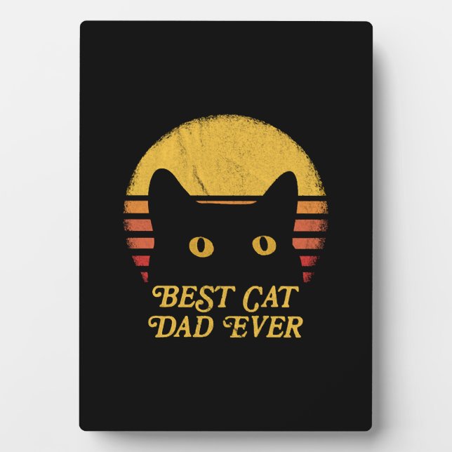 Best Cat dad ever cat lover gift Plaque (Front)