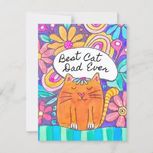 Best Cat Dad Ever Cat Lover Postcard