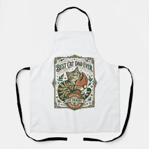 Best Cat Dad Ever Cat Mum Dad Parent Vintage Vecto Apron