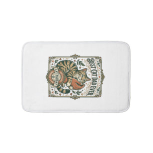 Best Cat Dad Ever Cat Mum Dad Parent Vintage Vecto Bath Mat