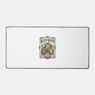Best Cat Dad Ever Cat Mum Dad Parent Vintage Vecto Desk Mat