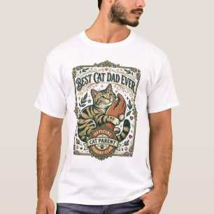 Best Cat Dad Ever Cat Mum Dad Parent Vintage Vecto T-Shirt