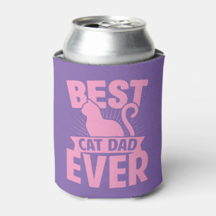 Best Cat Dad Ever - Cat Silhouette Can Cooler