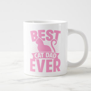 Best Cat Dad Ever - Cat Silhouette Large Coffee Mug