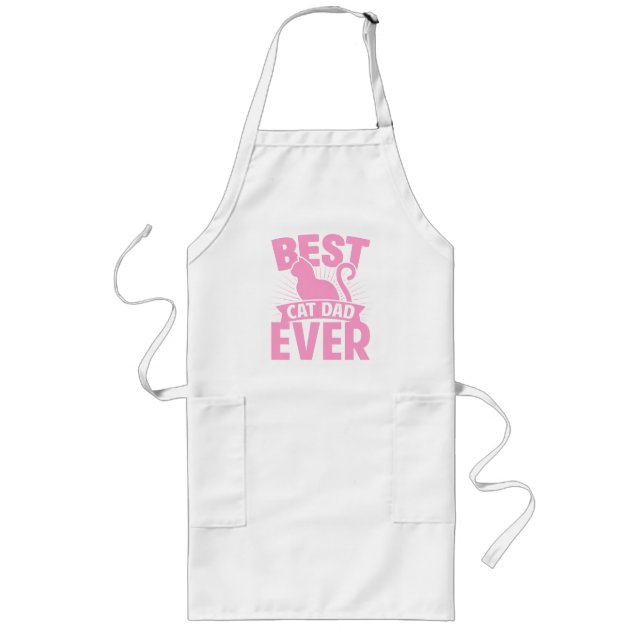 Best Cat Dad Ever - Cat Silhouette Long Apron (Front)