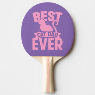 Best Cat Dad Ever - Cat Silhouette Ping Pong Paddle