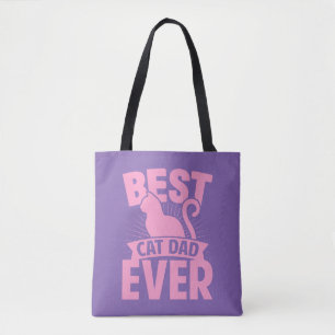 Best Cat Dad Ever - Cat Silhouette Tote Bag