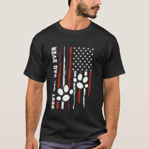 Best Cat Dad Ever Cats Paw US Flag T-Shirt