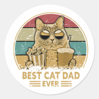 best cat dad ever classic round sticker