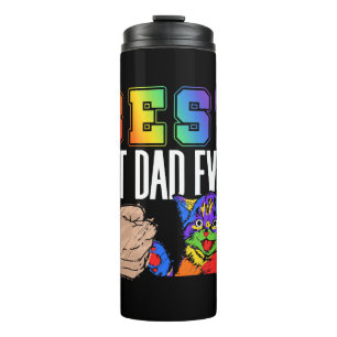 Best Cat Dad Ever Colourful Rainbow Father's Day Thermal Tumbler