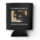 Best Cat Dad Ever Custom Photo Black