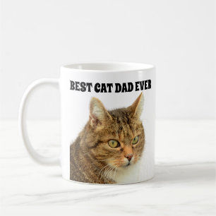 BEST CAT DAD EVER CUSTOM PHOTO COFFEE MUG