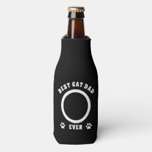 Best Cat Dad Ever Custom Photo Personalised Bottle Cooler