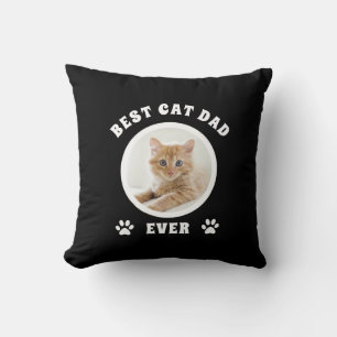 Best Cat Dad Ever Custom Photo Personalised Cushion
