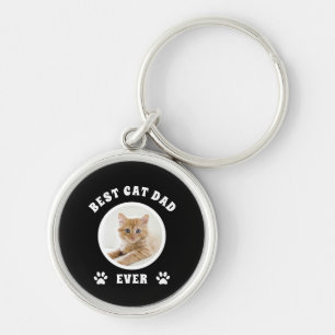 Best Cat Dad Ever Custom Photo Personalised Key Ring