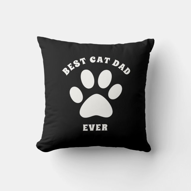 Best Cat Dad Ever Custom Text Personalised Cushion (Front)