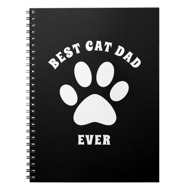 Best Cat Dad Ever Custom Text Personalized Notebook (Front)