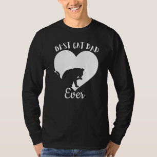 Best Cat Dad Ever Cute Black Cats Vintage White He T-Shirt