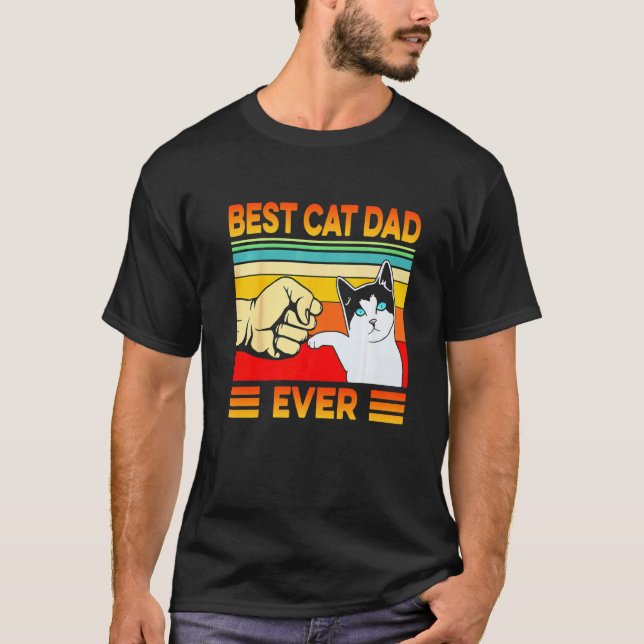 Best Cat Dad Ever Dad Fishing T-Shirt (Front)