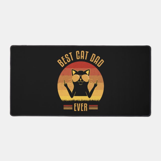 Best Cat Dad Ever         Desk Mat (Front)