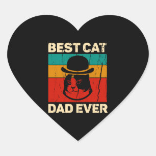 Best Cat Dad Ever Father s Day Gift Heart Sticker