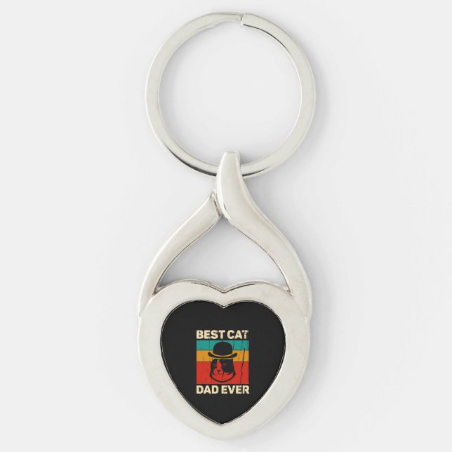 Best Cat Dad Ever Father s Day Gift Key Ring (Front)