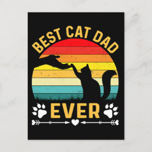 Best Cat Dad Ever Fathers Day Gift Holiday Postcard